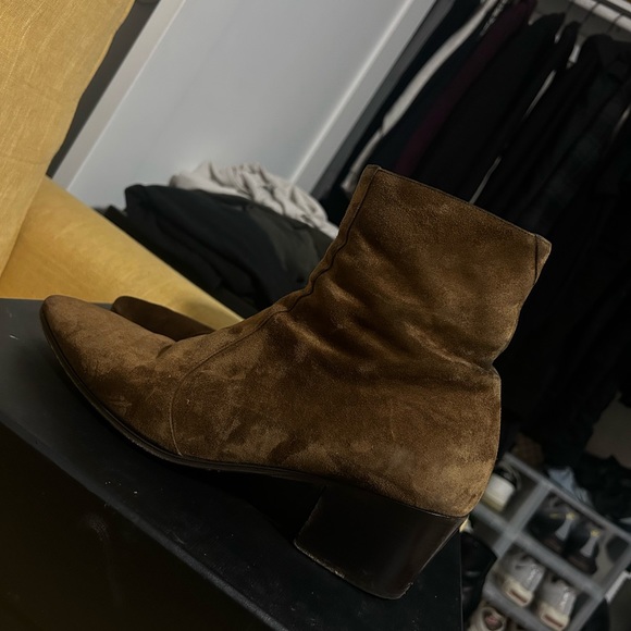 Vasilli zipped dark land velvet Chelsea boot - Picture 3 of 6